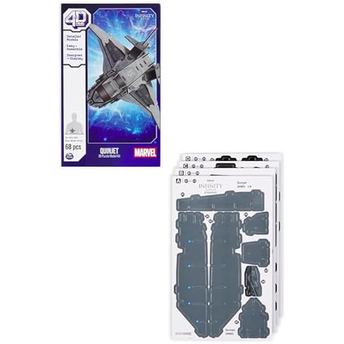 MARVEL 3D PUZZLE - AVENGERS MODEL 68 PIECES - MINI SHIP QUINJET INSPIRED BY THE SAGA PUZZLE ADULT BUILDING GAME TO COLLECT - MODEL FOR BUILDING - GAME FOR CHILDREN FROM 12 YEARS - Image 3